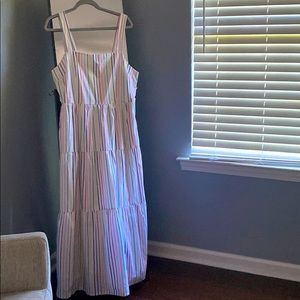 J. Crew multicolored striped maxi dress w/ pockets